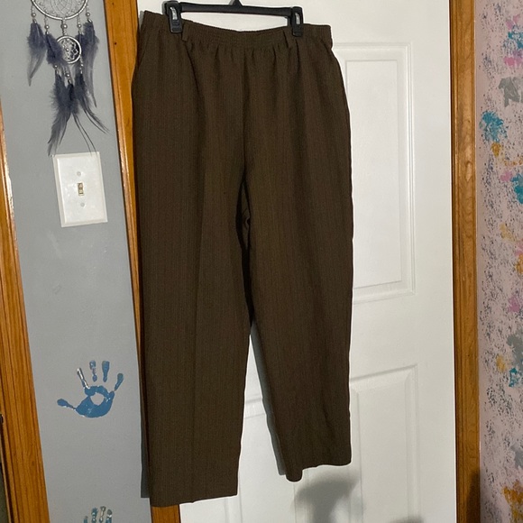 Alfred Dunner Pants - Alfred Dunner Brown Pinstripe Dress Pants
